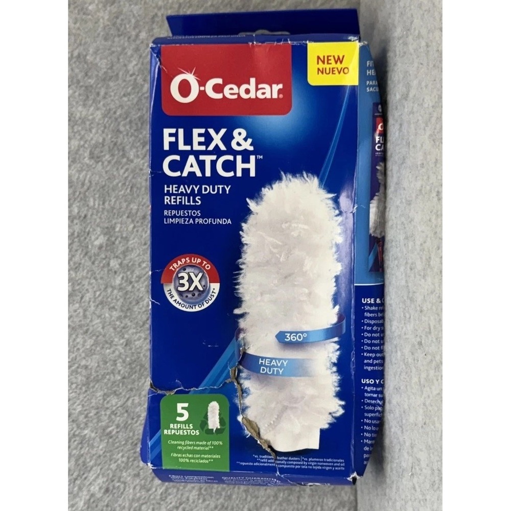 O-Cedar Flex & Catch Duster Refills 5 Pack Heavy Duty Dust Trap Cleaning New - Picture 3 of 5